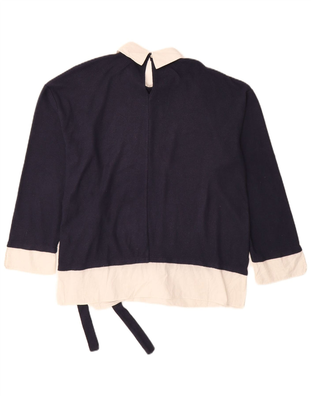 Marks & Spencer Womens Polo Neck Jumper Sweater UK 12 Medium Navy Blue