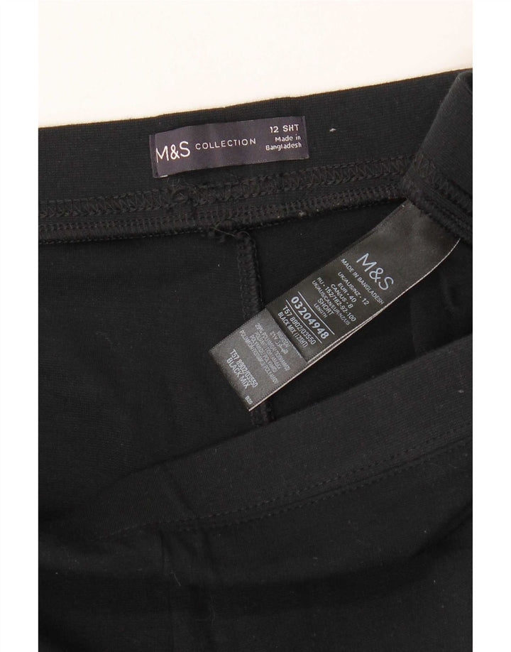 Leggings pentru femei Marks & Spencer UK 12 Medium Black Striped Viscose