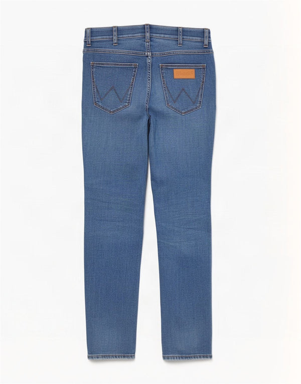 Blugi conici Wrangler pentru femei Larston Slim W30 L32 Bumbac albastru