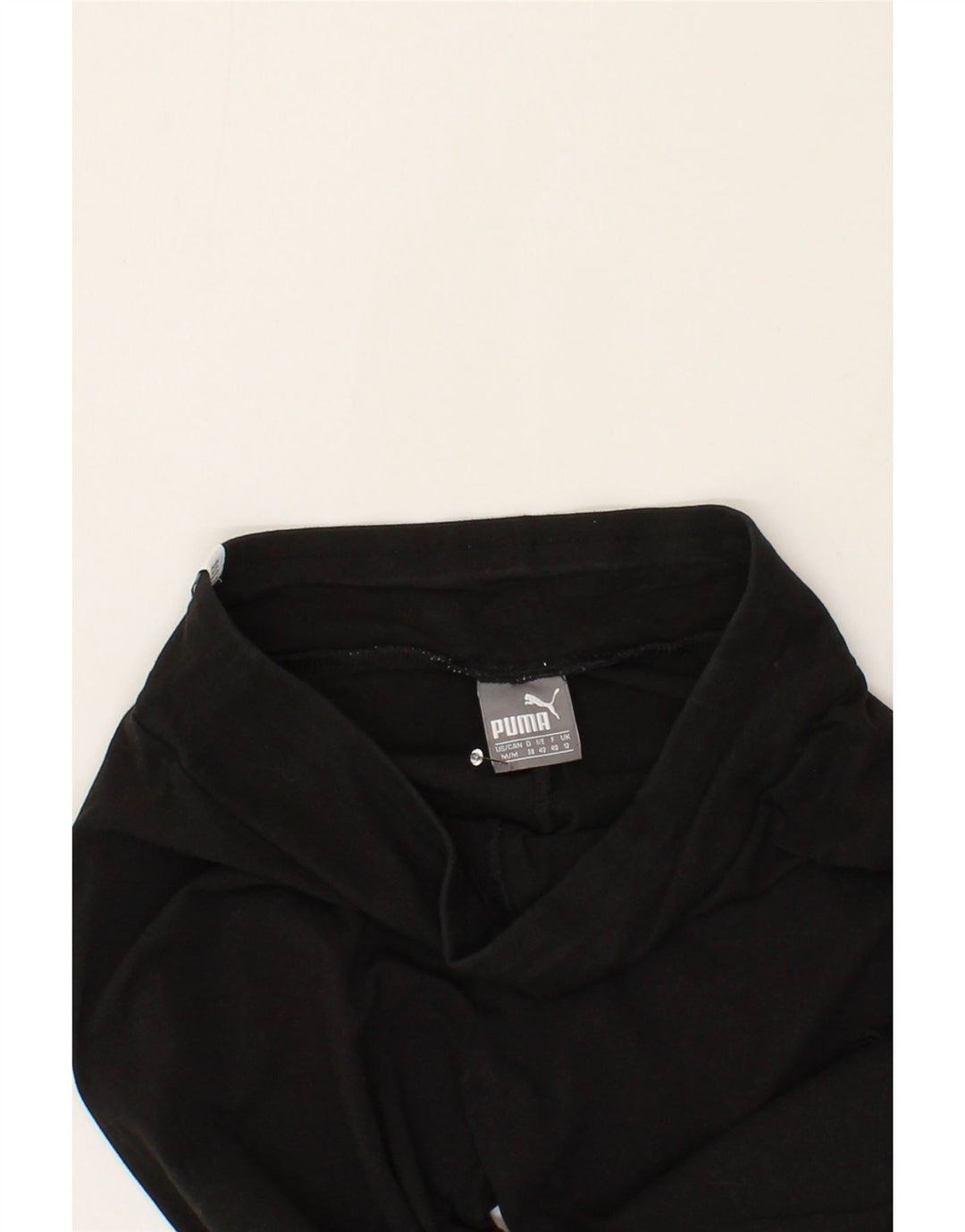 PUMA Womens Graphic Leggings UK 12 Medium Black Cotton Vintage Puma and Second-Hand Puma from Messina Hembry 