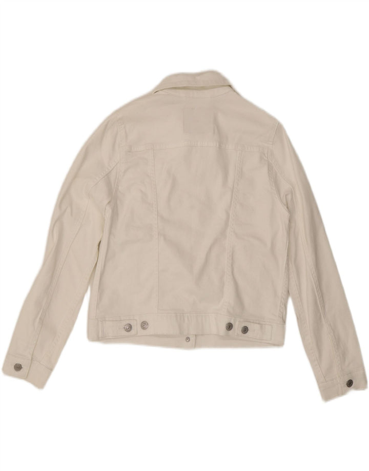 Levi's Damen Crop Denim Jacke UK 14 Mittelweiß