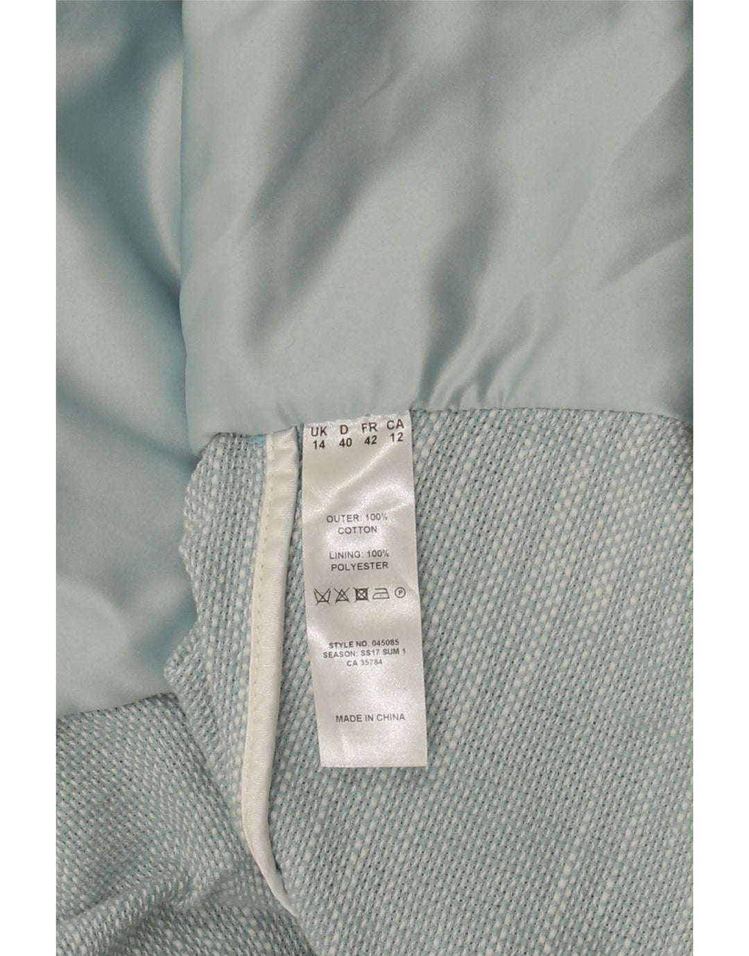 EASTEX Womens Crop 3/4 Sleeve Blazer Jacket UK 14 Medium  Blue Cotton Vintage Eastex and Second-Hand Eastex from Messina Hembry 