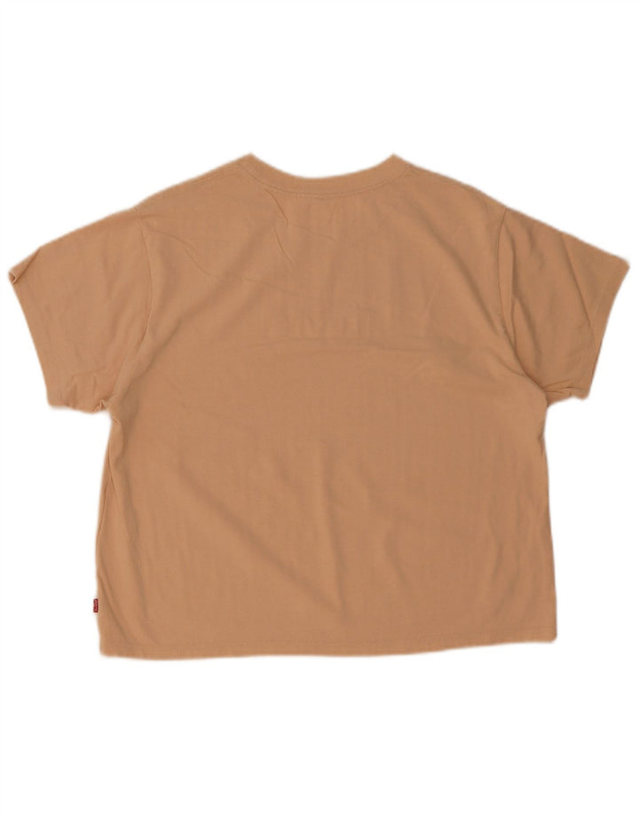 Levi's Womens Oversized Graphic T-Shirt Top UK 10 Small Beige