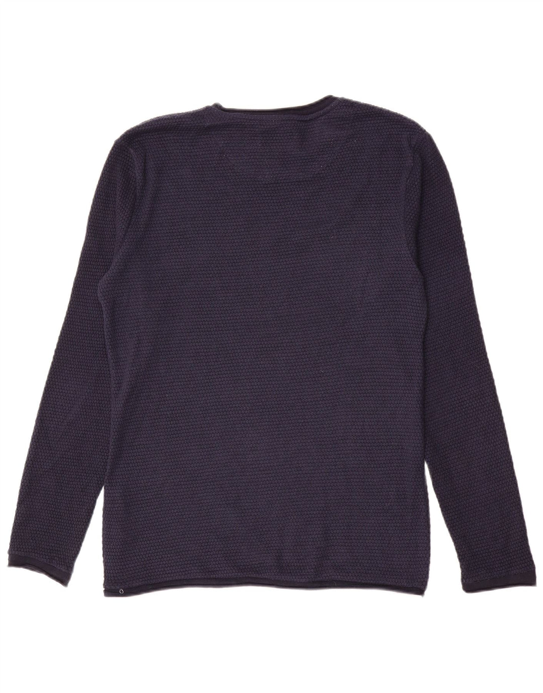 Zara Mens Crew Neck Jumper Sweater Large Navy Blue Polyester