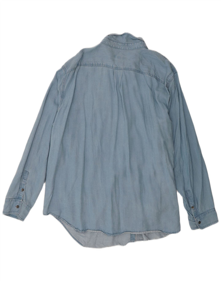 Chaps Chemise en jean pour femme UK 20 2XL Bleu Lyocell