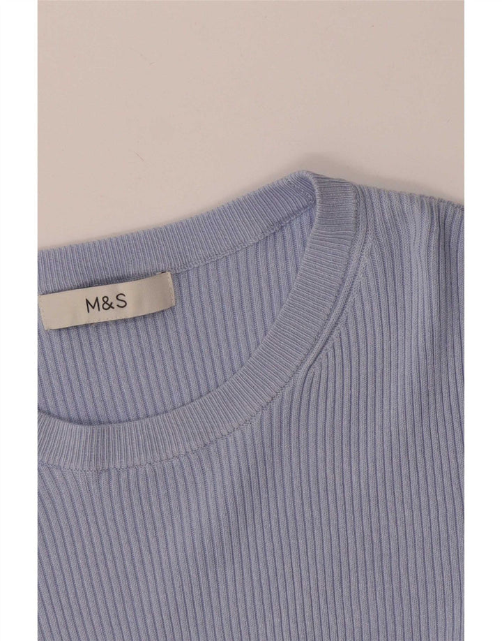 Marks & Spencer Womens T-Shirt Top UK 6 XS Blue