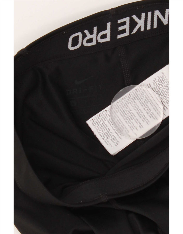 Nike Womens Capri Graphic Leggings UK 8 Small Black Polyester
