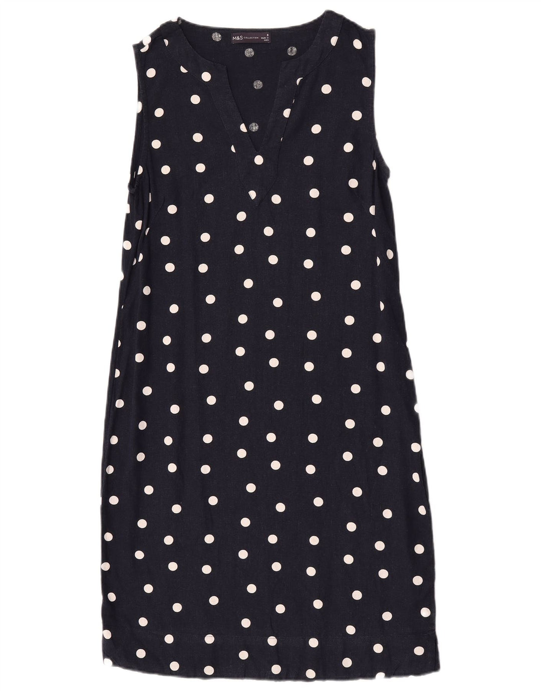 Abito a trapezio da donna Marks & Spencer UK 8 piccolo a pois blu navy
