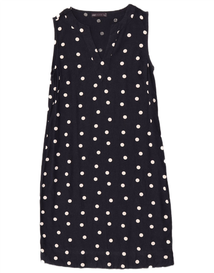 Abito a trapezio da donna Marks & Spencer UK 8 piccolo a pois blu navy
