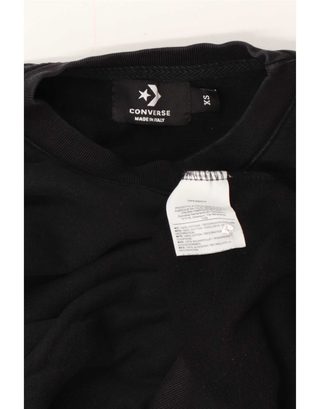Converse Womens Oversized Sweatshirt Jumper UK 6 XS Black Cotton