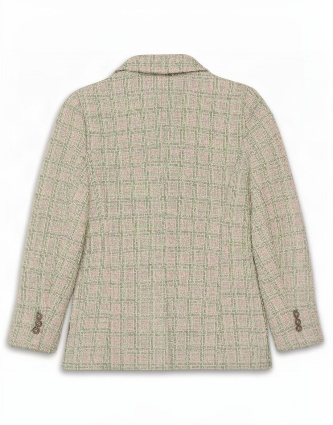 Zweireihiger Blazer für Damen von Zara, Gr. 12, mittelgrün kariert