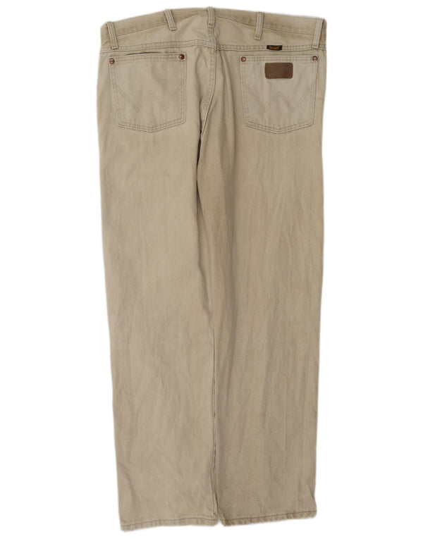 Wrangler Herren Straight Jeans W38 L32 Beige Baumwolle