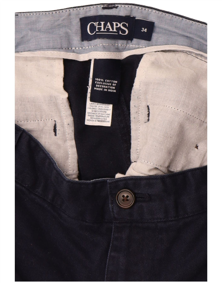 CHAPS Mens Chino Shorts W34 Large  Navy Blue Cotton