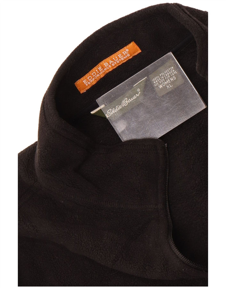 Eddie Bauer Womens Oversized Fleece Jacket UK 18 XL Black Polyester