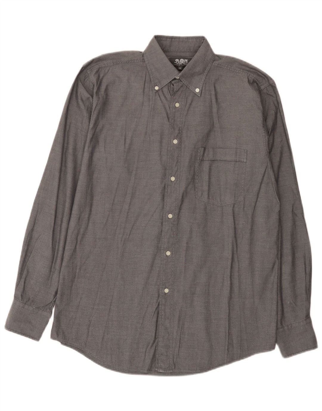 Vintage Mens Shirt Size 38 Medium Grey Cotton