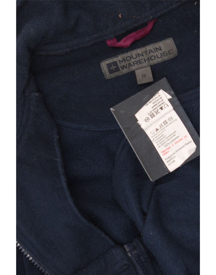 MOUNTAIN WAREHOUSE Womens Fleece Jacket UK 18 XL Navy Blue Polyester Vintage Mountain Warehouse and Second-Hand Mountain Warehouse from Messina Hembry 