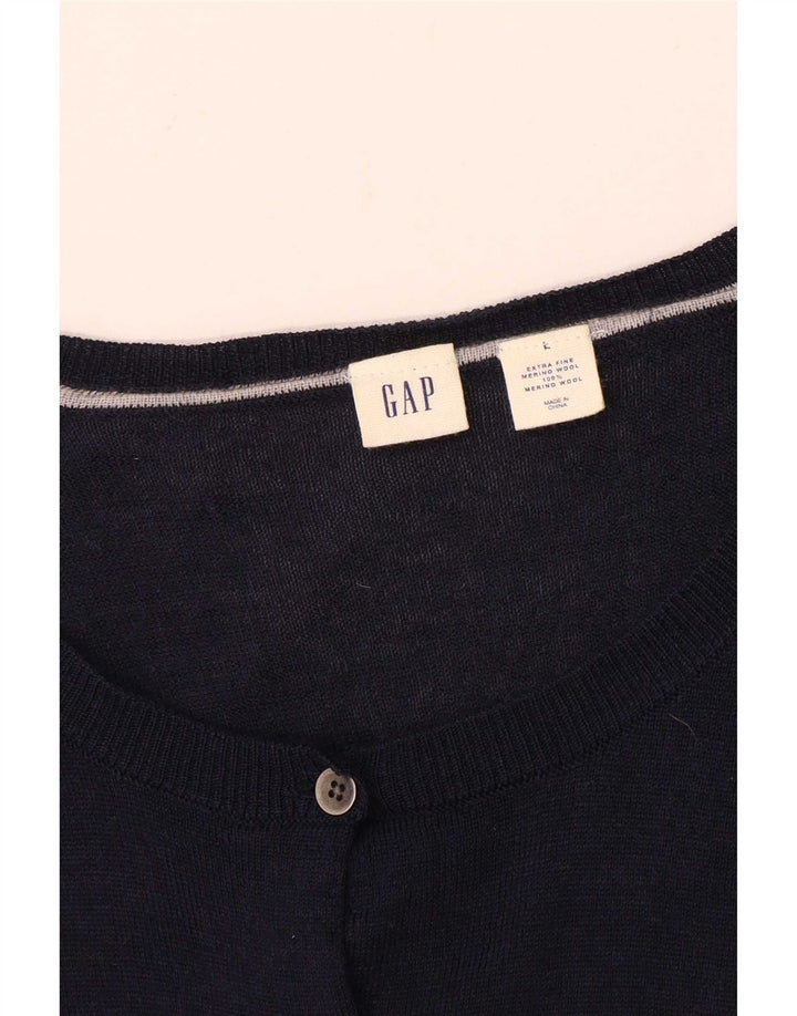 Gap Womens Cardigan Sweater UK 16 Large Navy Blue Wool
