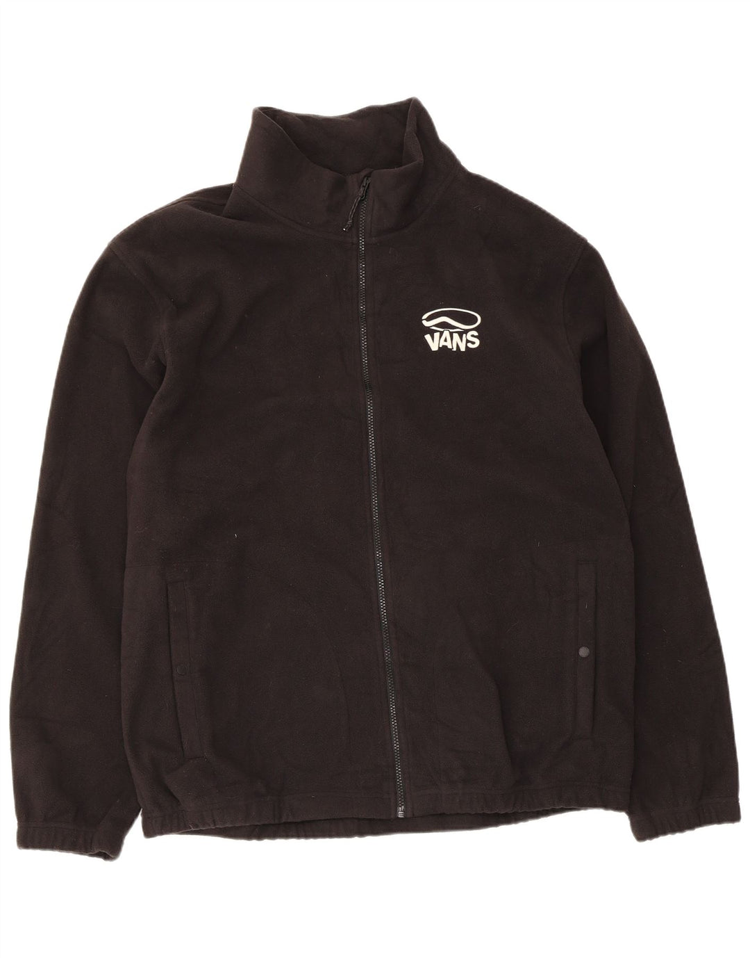 Vans Mens Graphic Fleece Jacket UK 42 XL Black Polyester