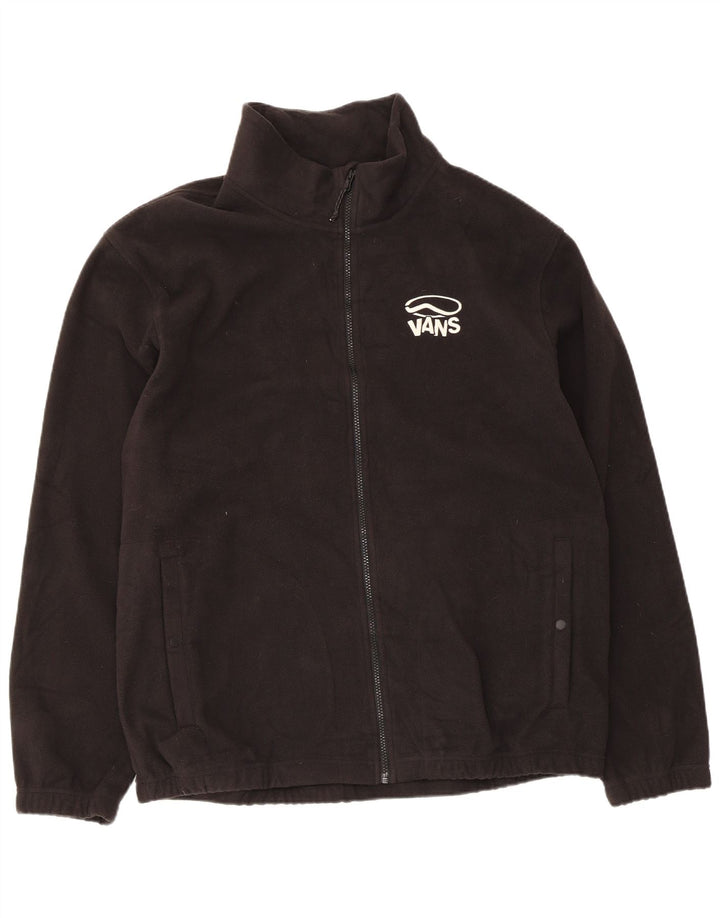 Vans Mens Graphic Fleece Jacket UK 42 XL Black Polyester