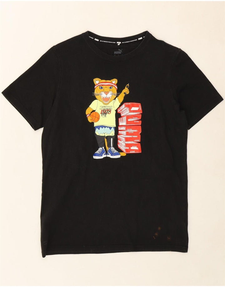 PUMA Mens Graphic T-Shirt Top Small Black Cotton Vintage Puma and Second-Hand Puma from Messina Hembry 