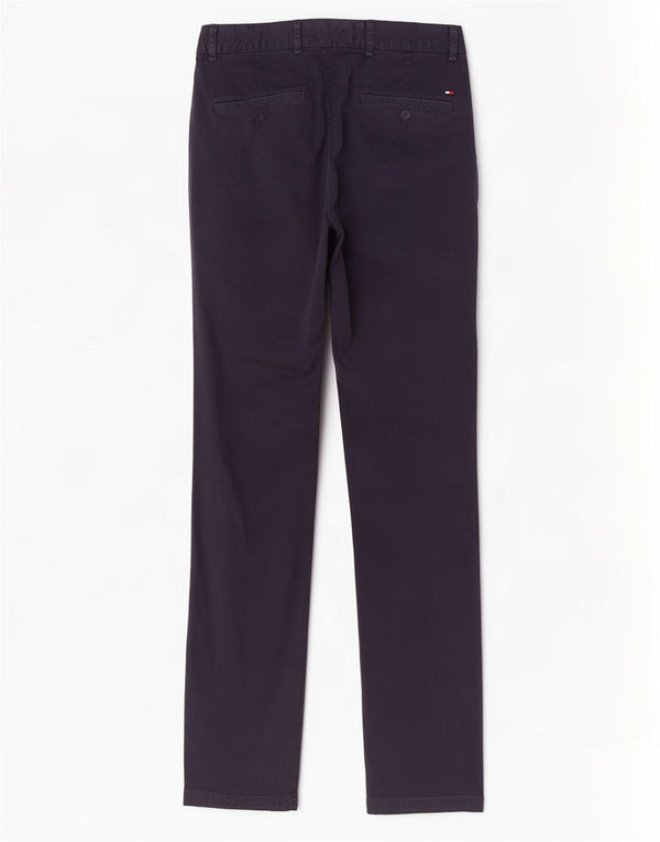 Tommy Hilfiger Мужские узкие брюки-чиносы W33 L34 Темно-синие хлопковые