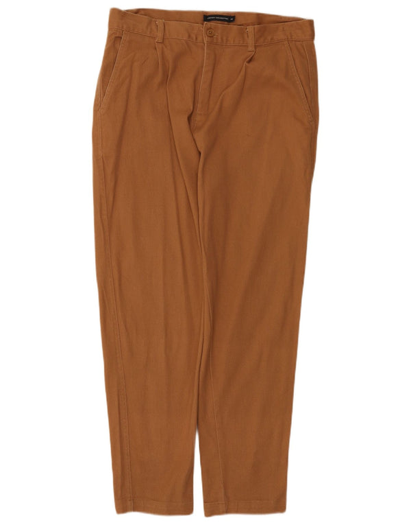 French Connection Mens Straight Chino Trousers W32 L27 Brown Cotton
