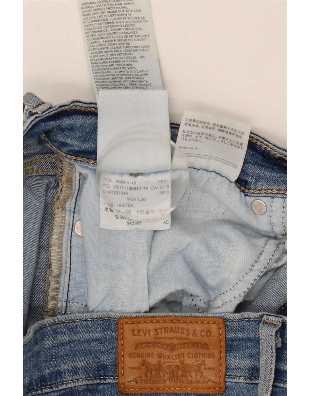 Levi's Womens 712 Crop Slim Jeans W31 L25 Blue Cotton