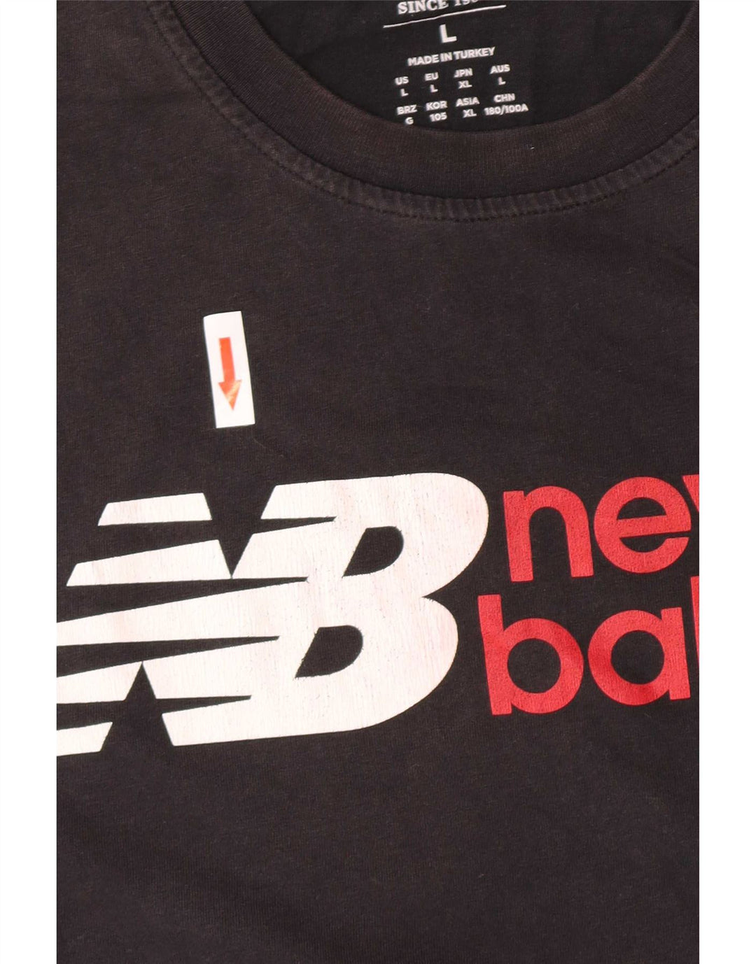 New Balance Mens Graphic T-Shirt Top Large Black