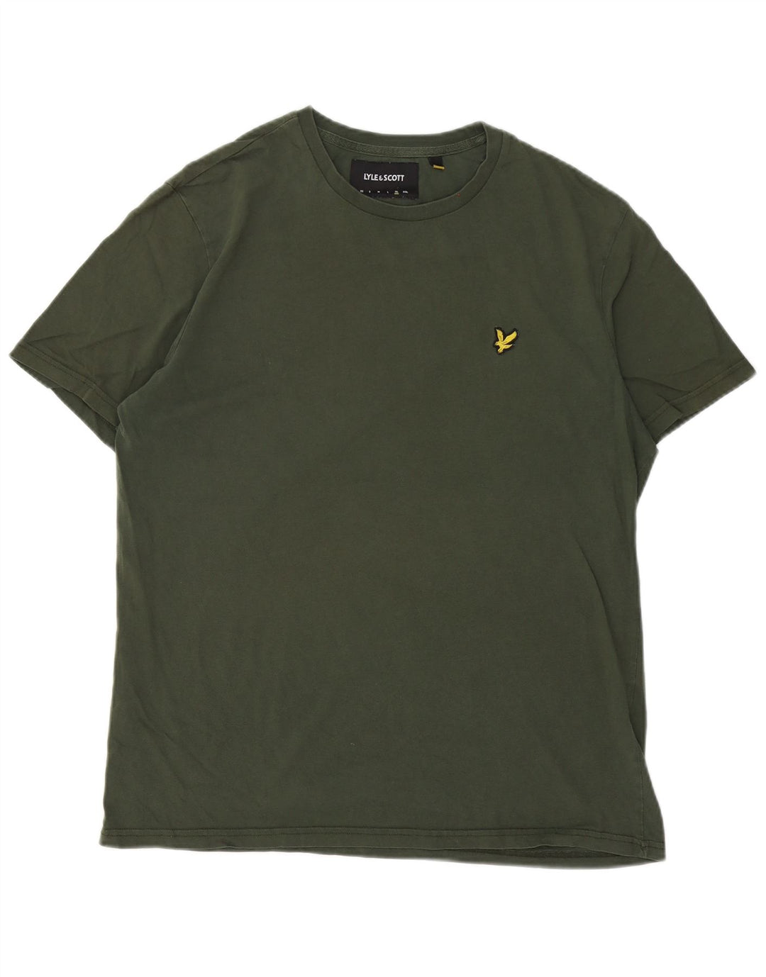 Lyle & Scott Mens T-Shirt Top XL Khaki Cotton