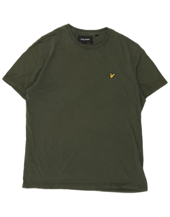 Lyle & Scott Mens T-Shirt Top XL Khaki Cotton