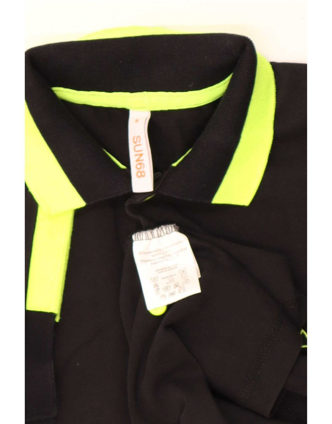 Sun68 Herre poloshirt Medium Sort Colourblock Bomuld
