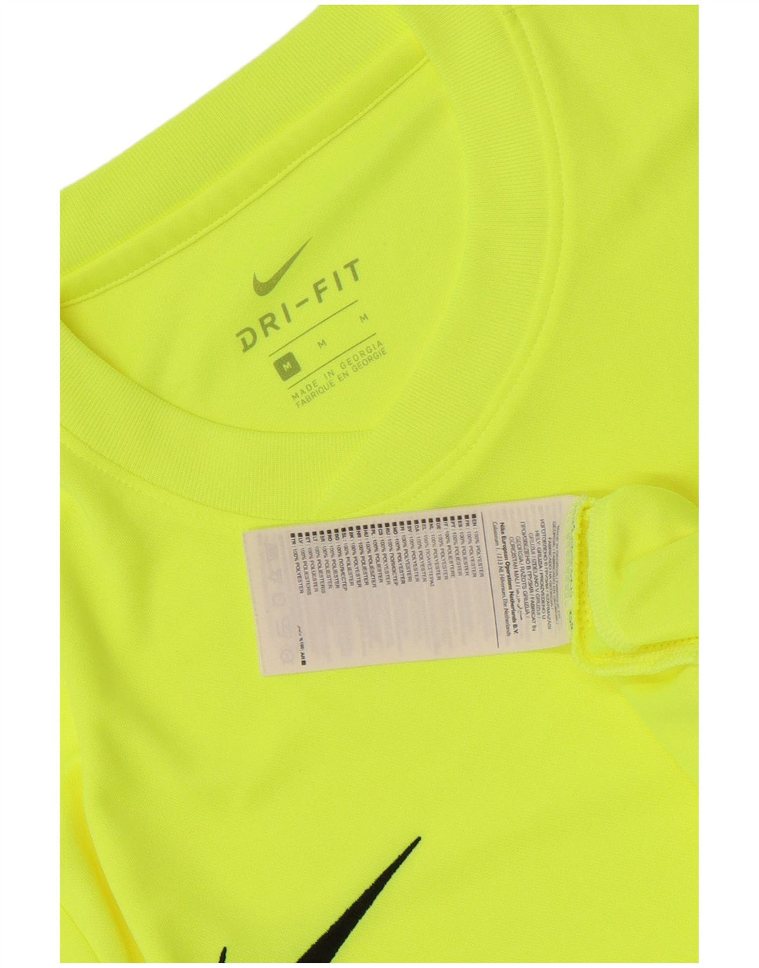 Nike Herre Dri Fit T-shirt Top Medium Gul Polyester