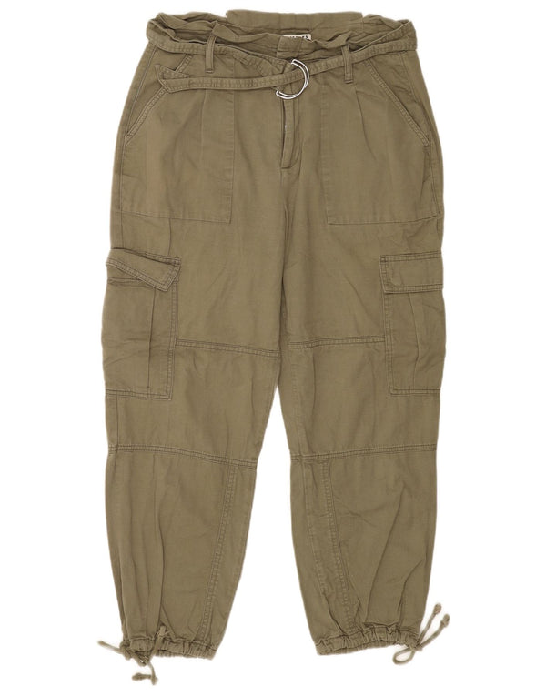 Whistles Damen Joggers Cargohose UK 12 Medium W30 L25 Khaki Baumwolle