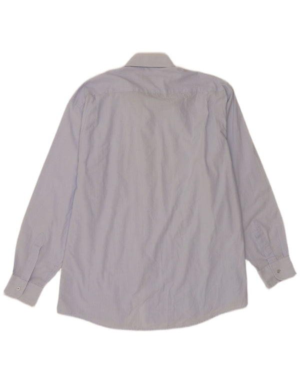 Camicia da uomo Pierre Cardin taglia 42 16 1/2 grande cotone gessato blu
