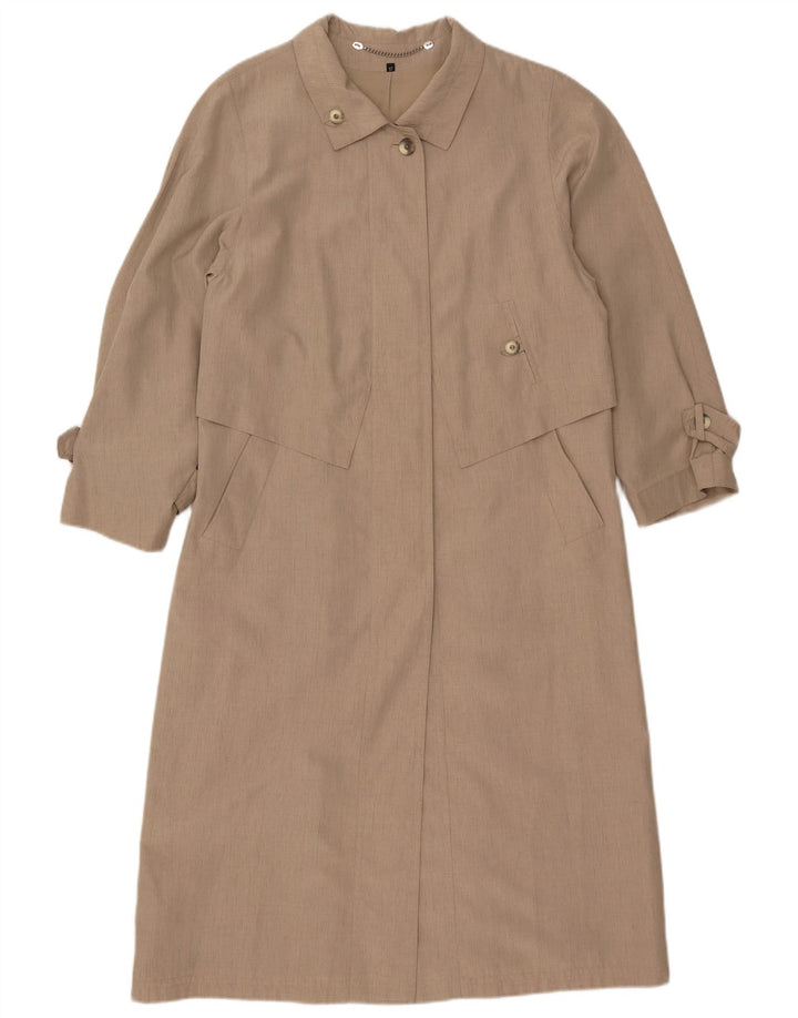 Vintage Womens 3/4 Sleeve Trench Coat UK 17 Large Beige Polyester