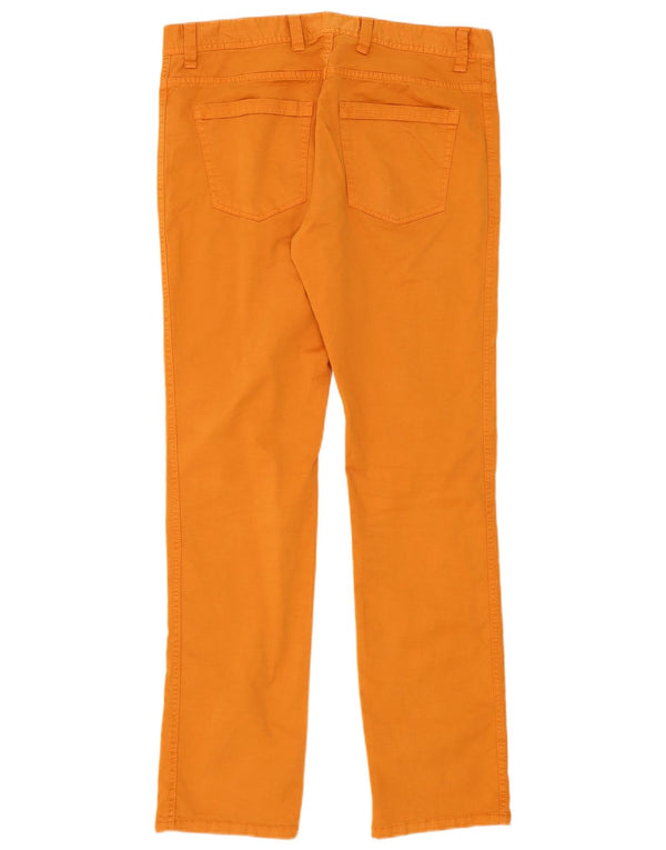 Smog Mens Straight Casual Παντελόνι W34 L34 Πορτοκαλί Βαμβακερό