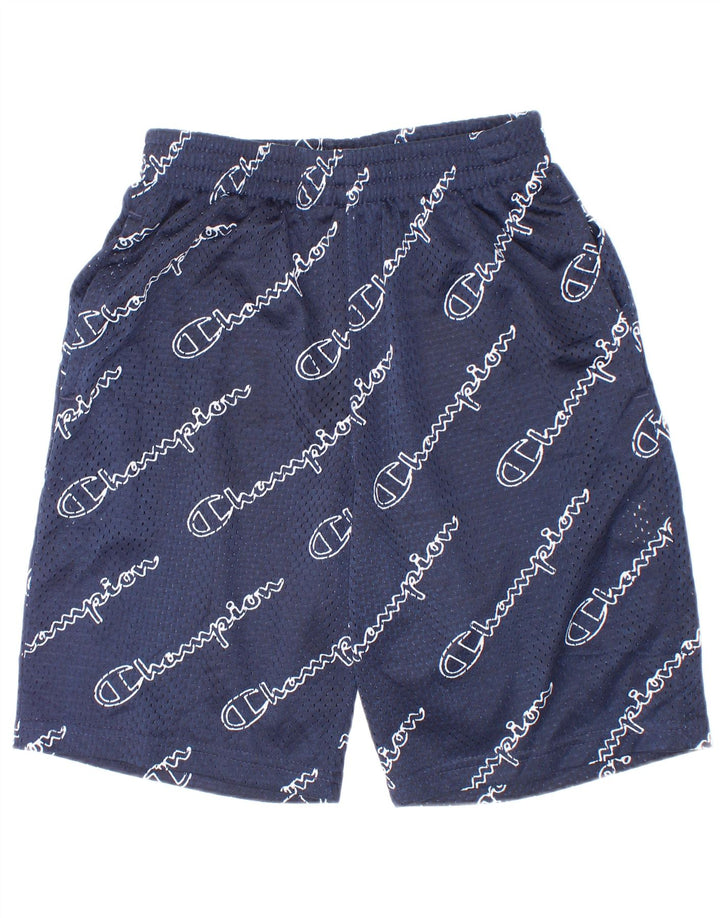 Champion Boys Graphic Sport Short 9-10 Years Medium Navy Blue Polyester