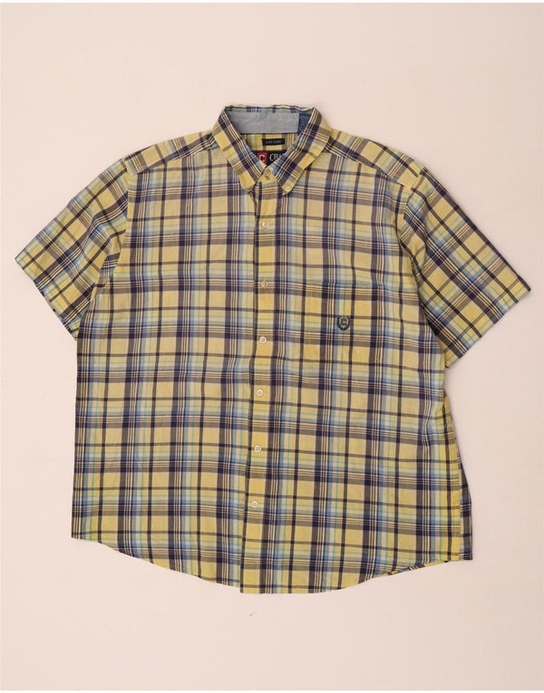Chaps Camisa Manga Corta Hombre XL Algodón Cuadros Amarillos