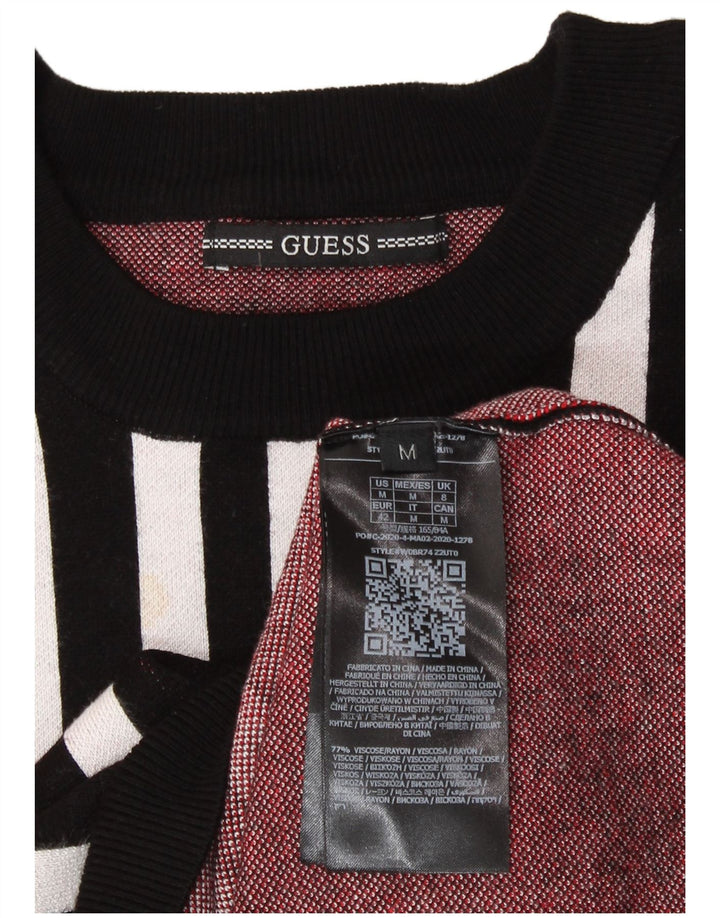 Guess Pull surdimensionné à col rond pour femme UK 8 Small Noir