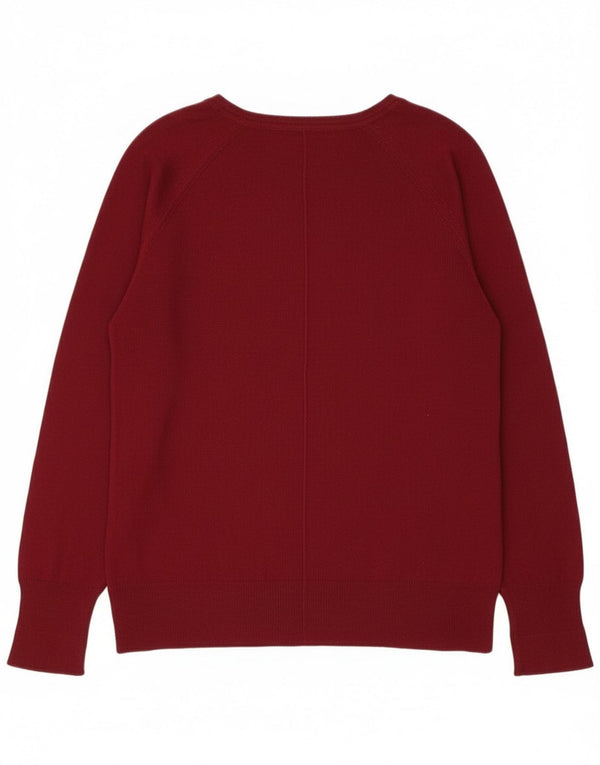 Zara Womens Boat Neck Jumper Sweater UK 14 Medium Maroon