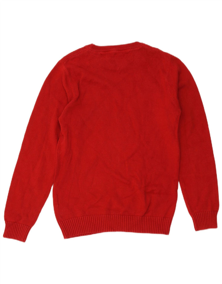 Tommy Hilfiger Mens Crew Neck Jumper Sweater Small Red Cotton