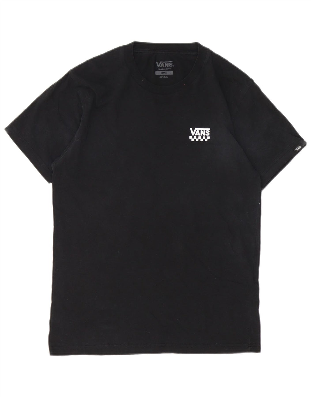 Vans Mens Classic Fit T-Shirt Top Small Black Cotton