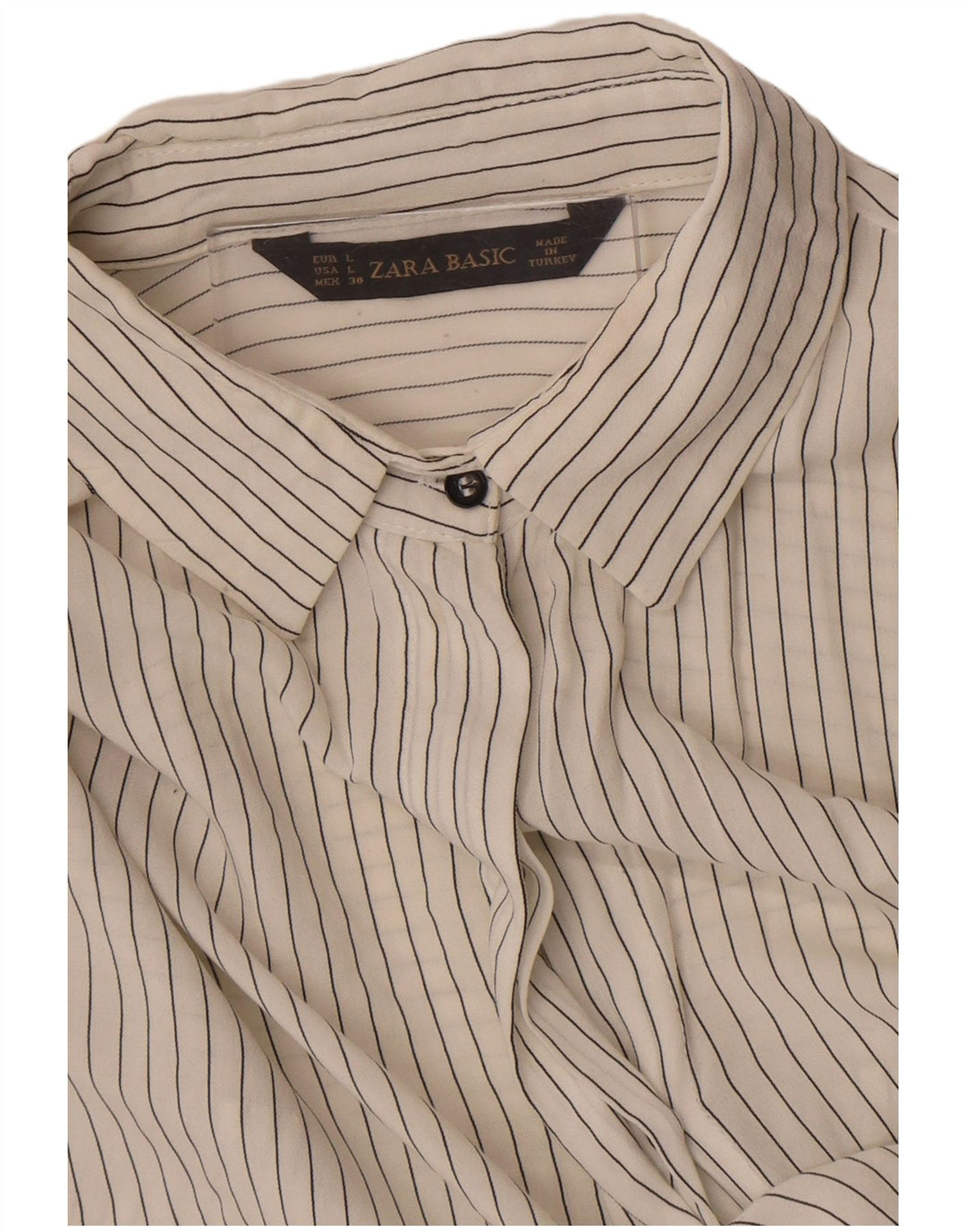 Zara Mujer Ver A Través De La Camisa De Jersey Reino Unido 46 Grande De Rayas Blancas