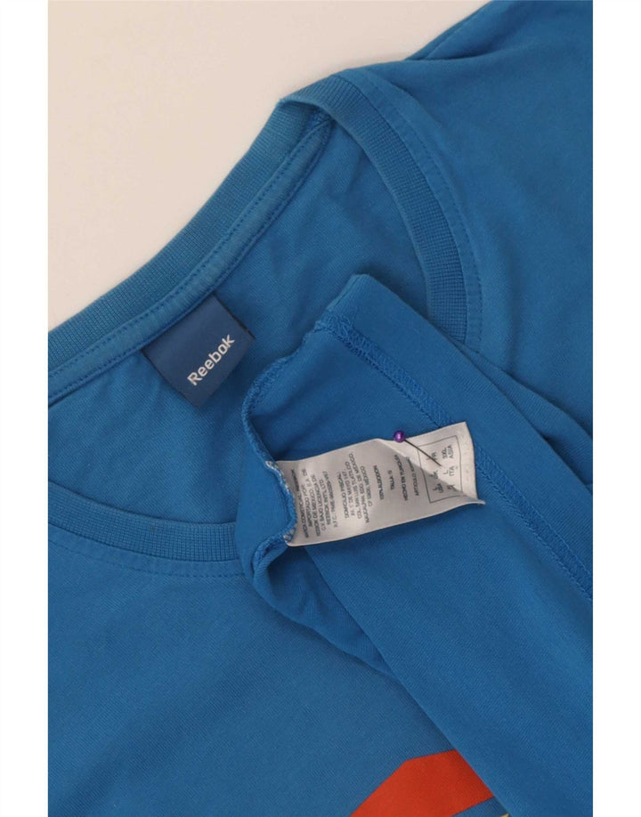Reebok Mens Graphic T-Shirt Top Large Blue Cotton