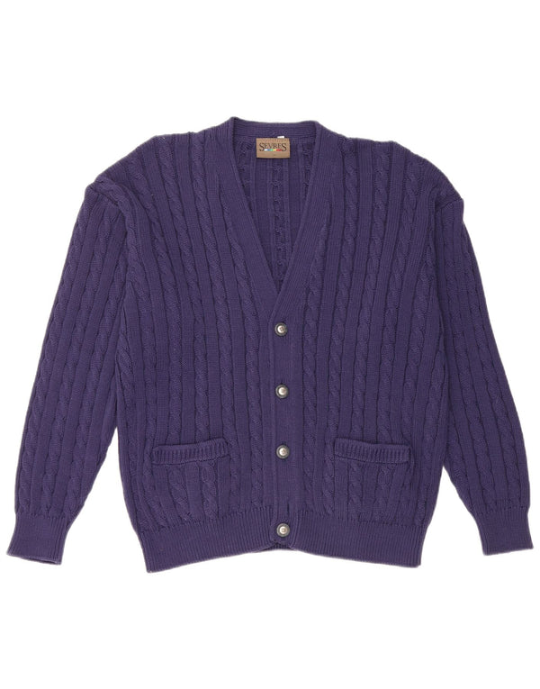 Sevres Herre Cardigan Sweater IT 50 Medium Navyblå Bomuld