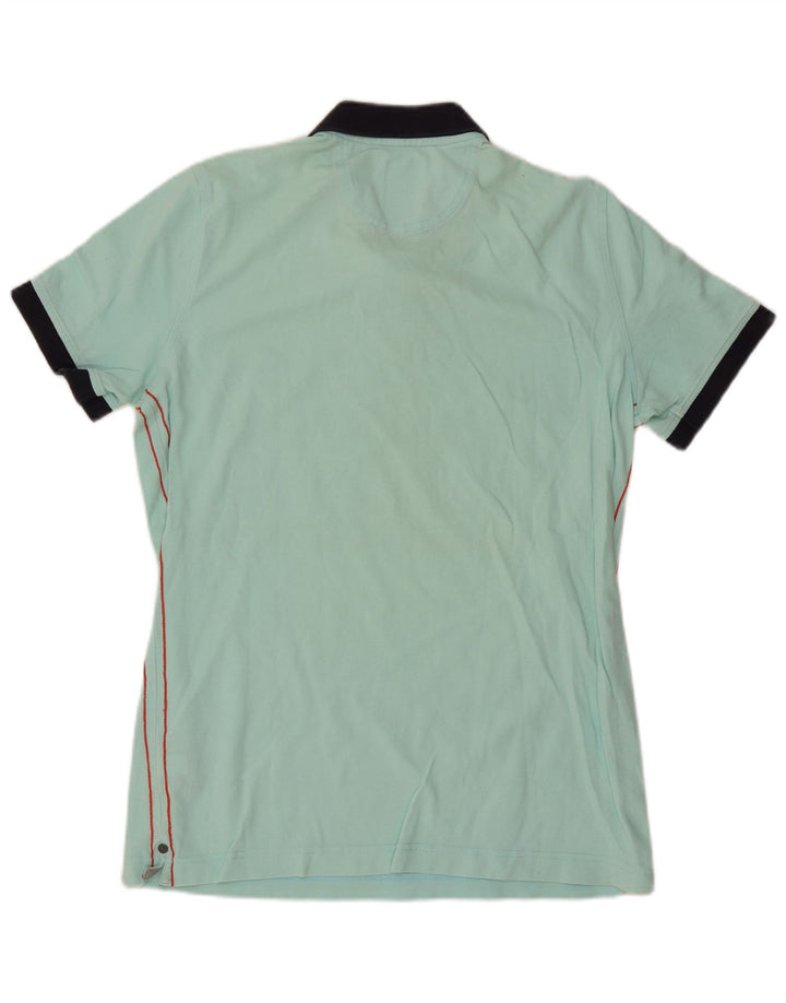 Gaastra Mens Graphic Polo Shirt Medium Blue Colourblock Cotton