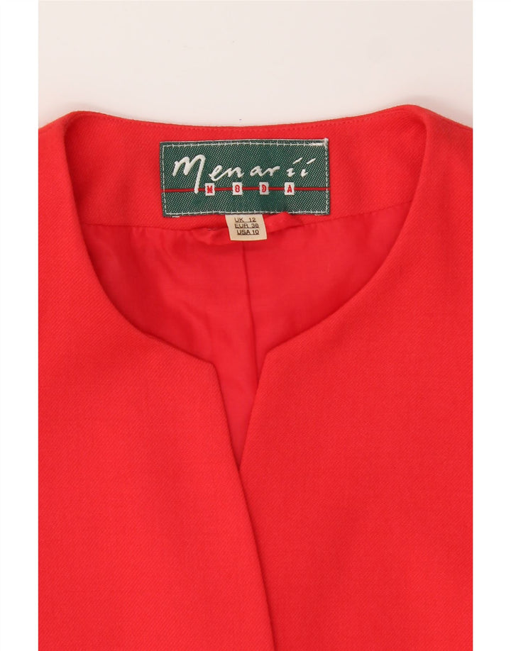VINTAGE Womens 3 Button Blazer Jacket UK 12 Medium Red New Wool Vintage Vintage and Second-Hand Vintage from Messina Hembry 