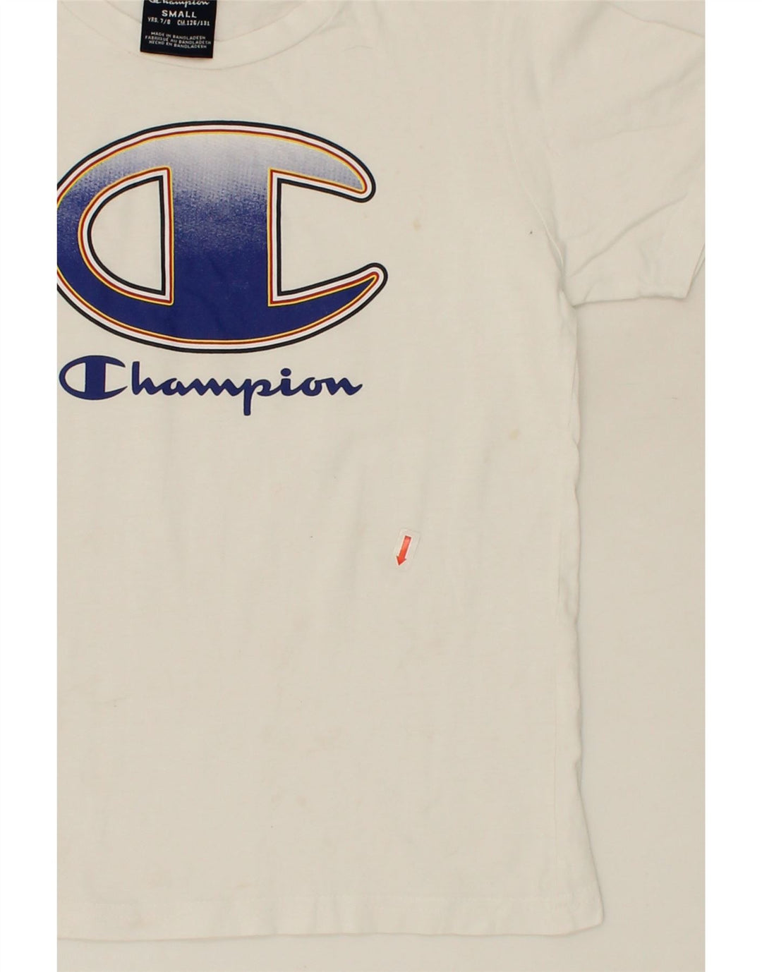 CHAMPION Boys Graphic T-Shirt Top 7-8 Years Small White Vintage Champion and Second-Hand Champion from Messina Hembry 