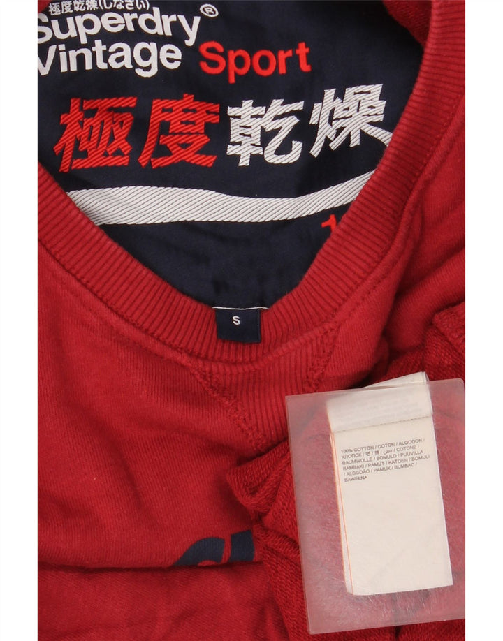 Superdry Mens Graphic Sweatshirt Jumper Small Red Colourblock Cotton