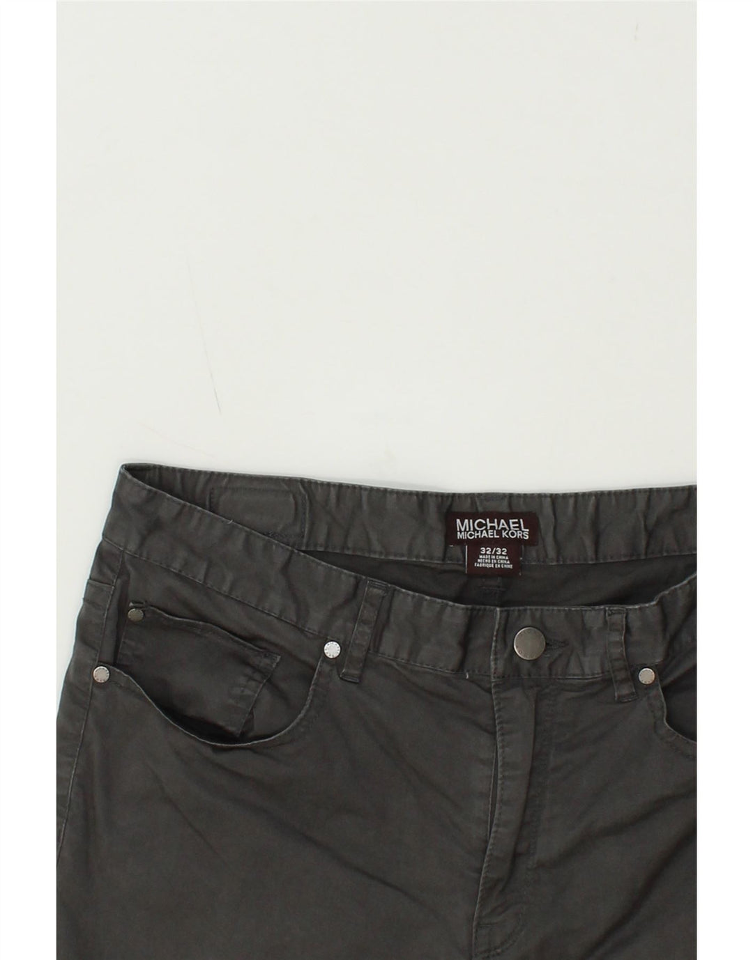 MICHAEL KORS Womens Straight Casual Trousers W32 L32 Grey Cotton Vintage Michael Kors and Second-Hand Michael Kors from Messina Hembry 